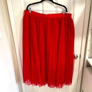 ELOQUII - Red Tulle Ruffled Skirt - Size 20